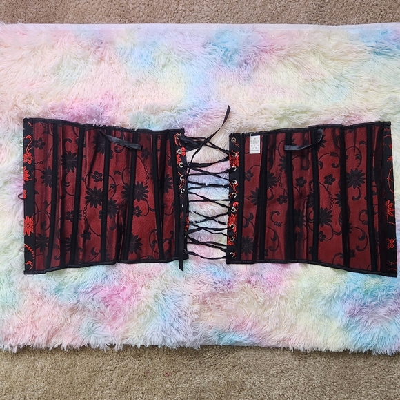 Red and Black Underbust Corset - Picture 3 of 5